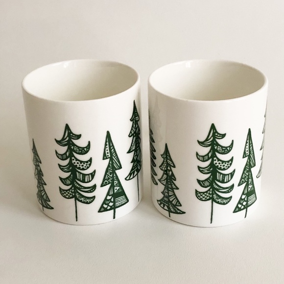 Set 2 Starbucks 2015 Christmas Tree Holiday Mug Pine Tree Coffee Cup - Picture 2 of 13